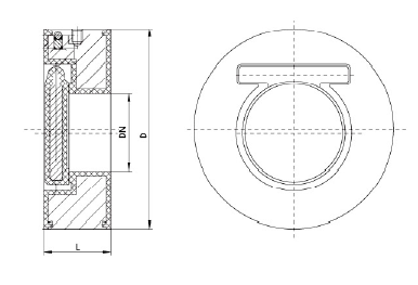 1衬氟对夹式止回阀H74F46(图1)