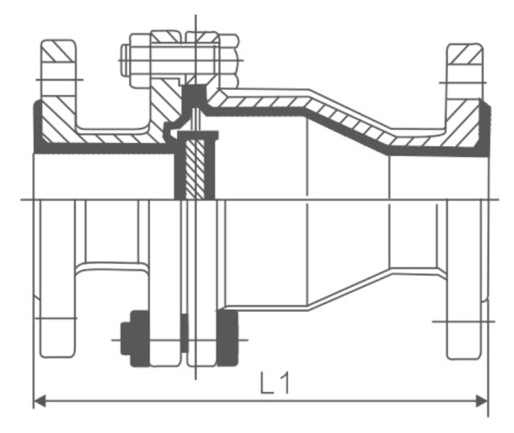 衬氟旋启式止回阀H44F46(图1)